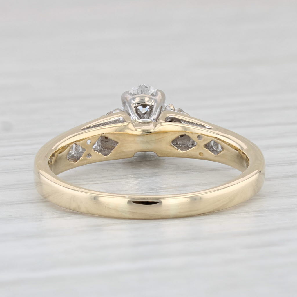Light Gray 0.70ctw Diamond Engagement Ring 14k Yellow Gold Size 9 Cathedral Band