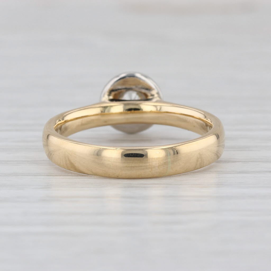 0.27ct Round Diamond Solitaire Ring 18k Yellow White Gold Size 8