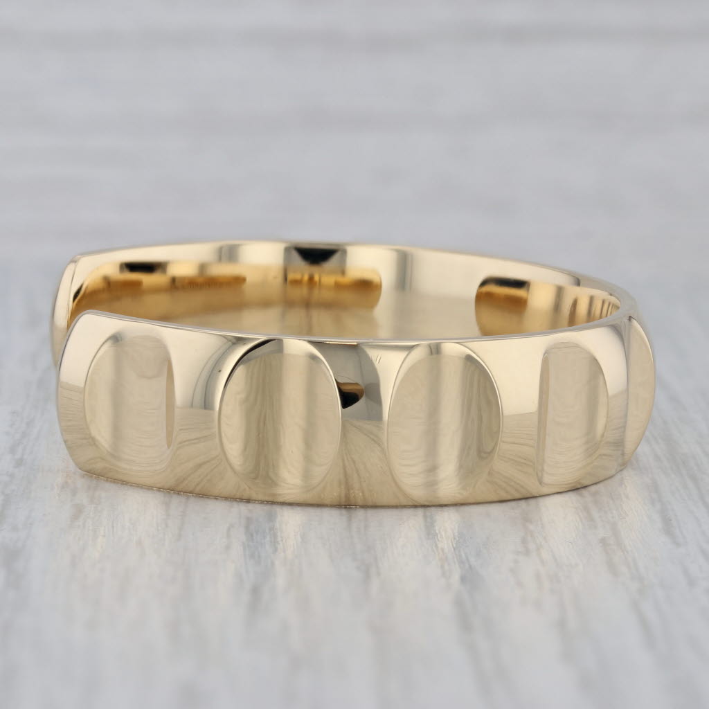 Gray Tiffany & Co Paloma Picasso Groove Wide Cuff Bracelet 18k Yellow Gold Boxes