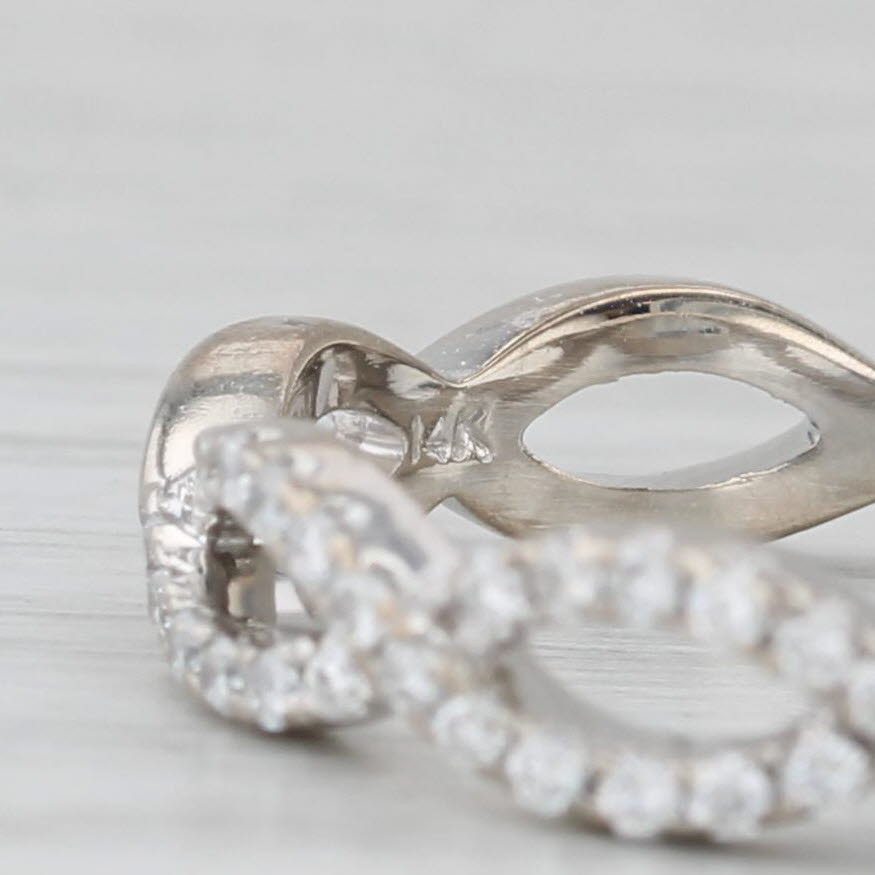 Gray 0.23ctw Woven Diamond Ring 14k White Gold Stackable Wedding Band Size 7