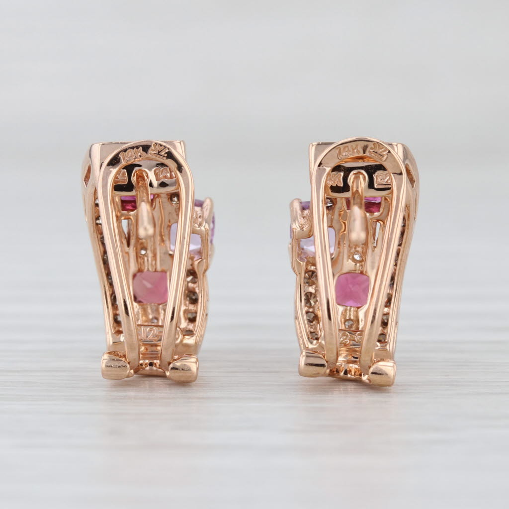 Le Vian 1.96ctw Diamond Garnet Tourmaline Amethyst Drop Earrings 14k Rose Gold