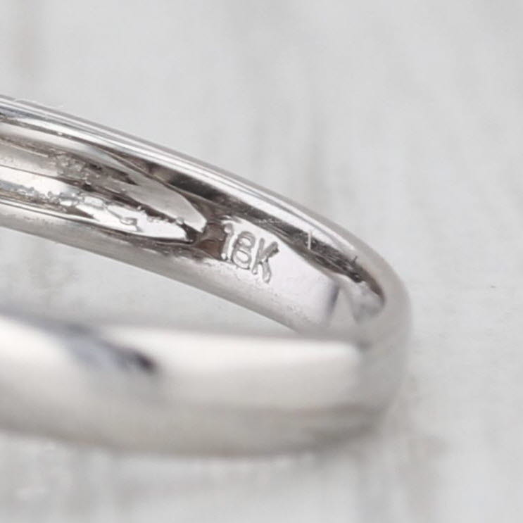 9.4mm Cultured Black Pearl 0.40ctw Diamond Halo Ring 18k White Gold Size 7