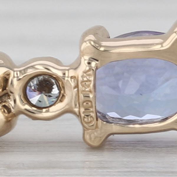 0.85ctw Tanzanite Diamond Pendant 14k Yellow Gold Small Drop