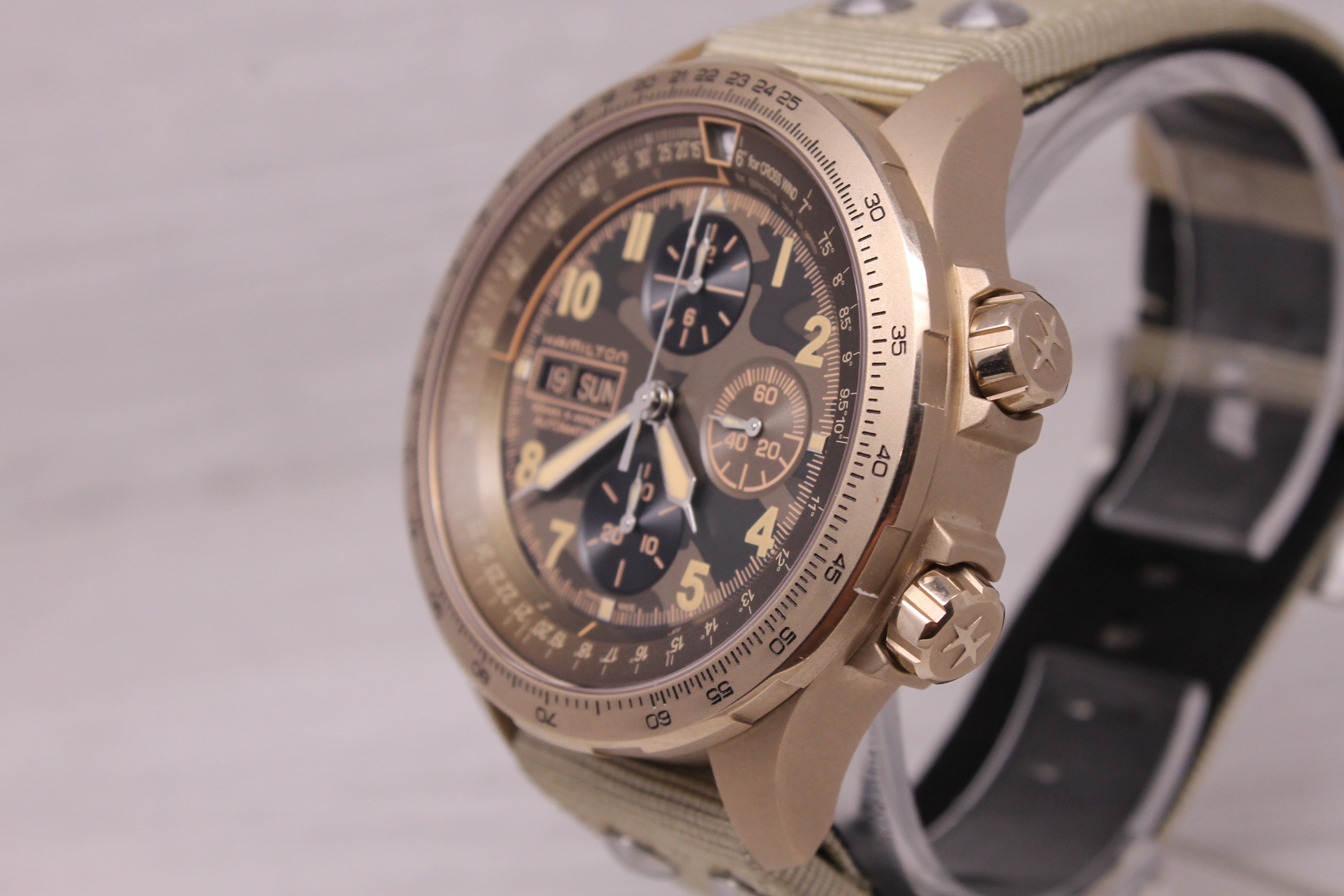Hamilton Khaki X-Wind 46mm Steel Automatic Chrono Watch Swiss Day Date H77916920
