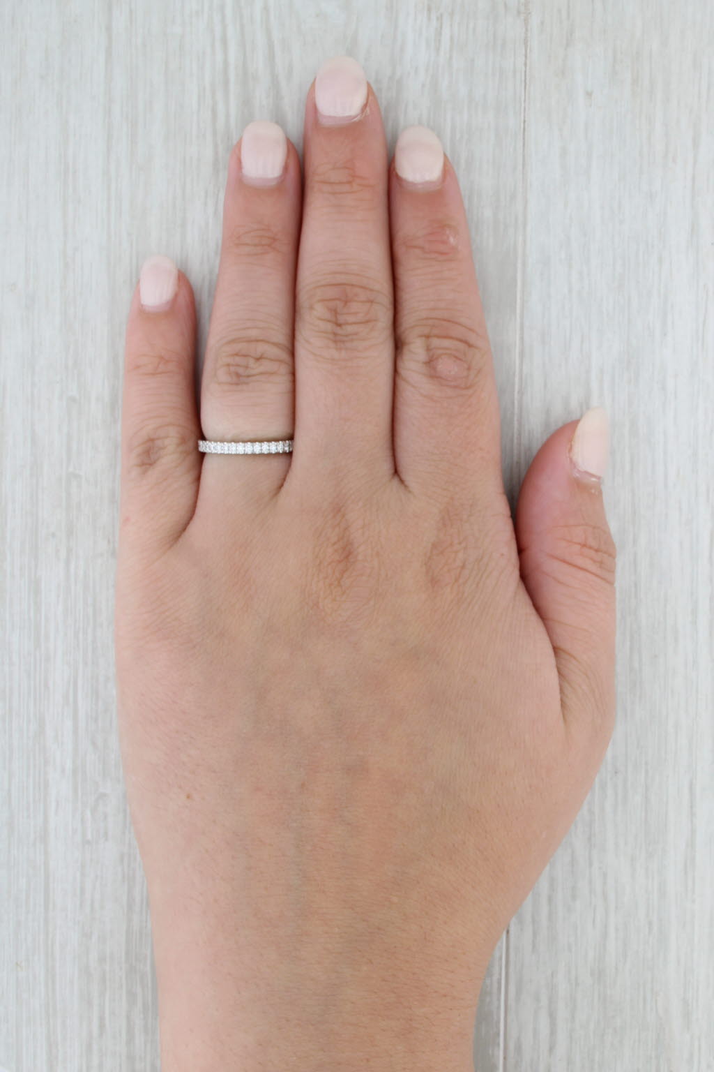 0.25ctw Diamond Wedding Band 14k White Gold Size 5.5 Stackable Anniversary Ring