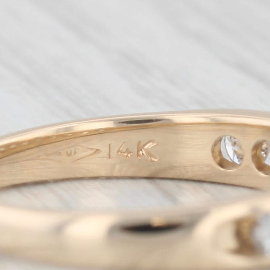 Light Gray 0.45ctw Damond Wedding Band 14k Yellow Gold Size 6 Stackable Ring
