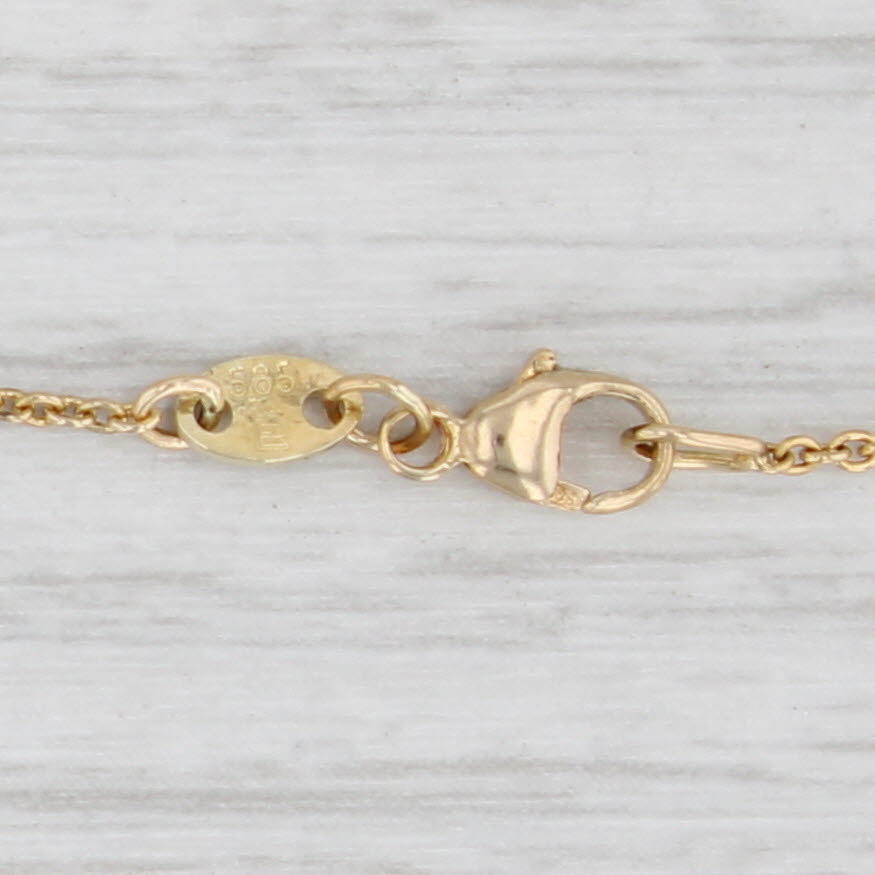 Light Gray 17.75" 0.7mm Cable Chain Necklace 14k Yellow Gold Lobster Clasp