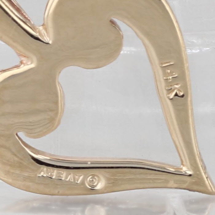 James Avery Scrolled Heart Pendant 14k Yellow Gold Small Open Heart Drop