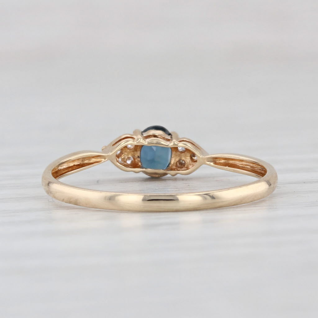 0.23ctw Blue Sapphire Diamond Ring 14k Yellow Gold Size 6.25