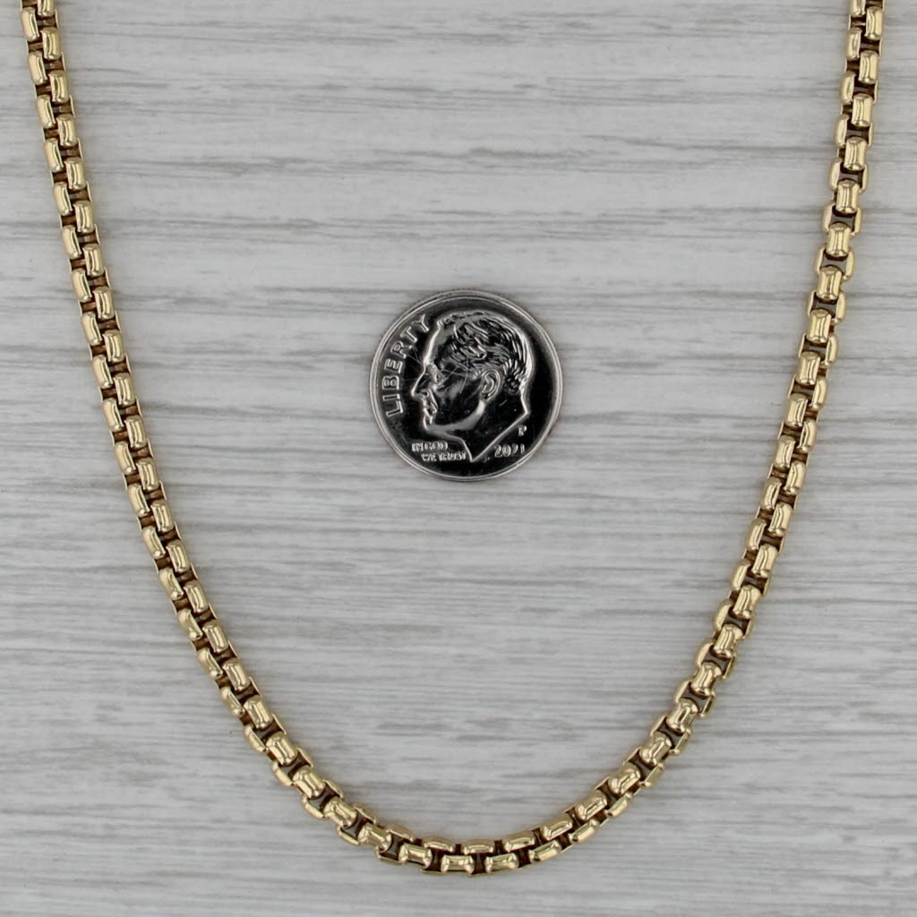 David Yurman Box Chain Necklace 18k Gold Tag 16" 3.7mm