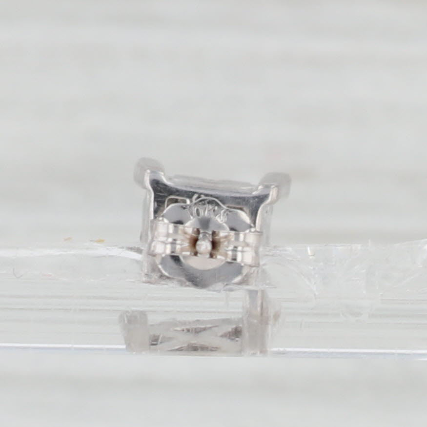 Light Gray 0.45ctw Round Diamond Square Stud Earrings 10k White Gold