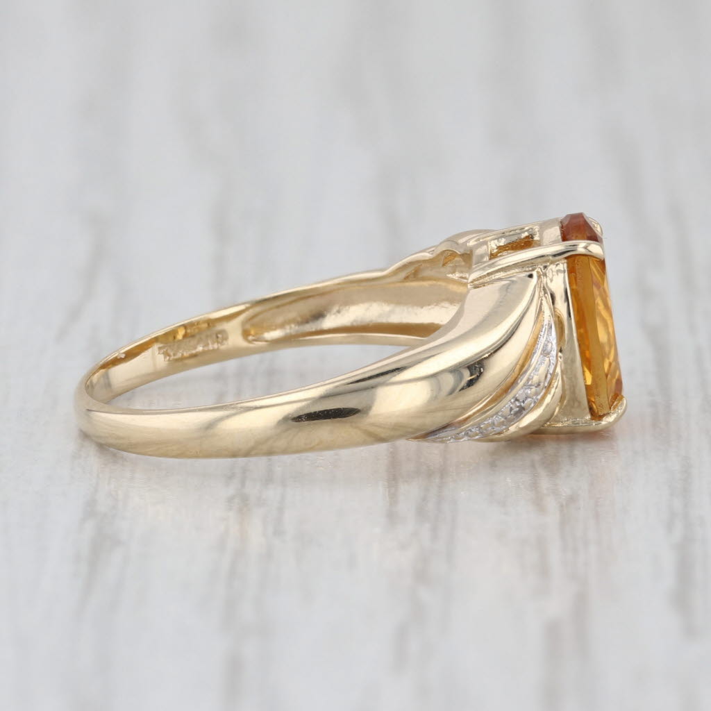1.58ct Oval Citrine Diamond Ring 10k Yellow Gold Size 6