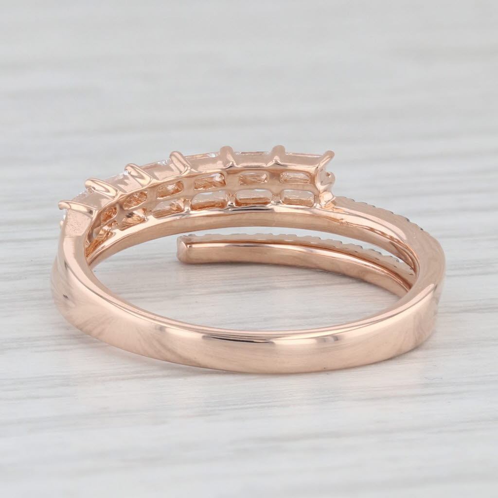 Light Gray Le Vian 0.45ctw Diamond Bypass Ring 14k Rose Gold Sz 7.5 Champagne White