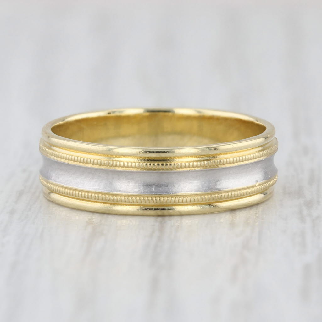 Men's Wedding Band 18k Yellow Gold 950 Platinum Size 8.25-8.5 Ring