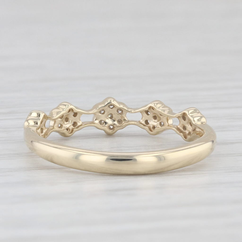 Light Gray Diamond Flower Cluster Ring 10k Yellow Gold Size 7 Stackable