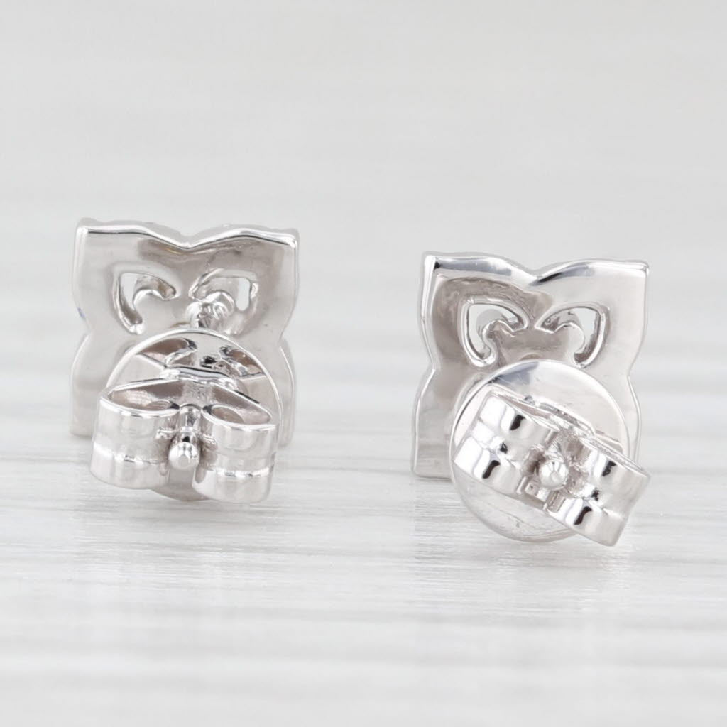 Light Gray New 0.24ctw Lab Grown Diamond Halo Stud Earrings 14k White Gold