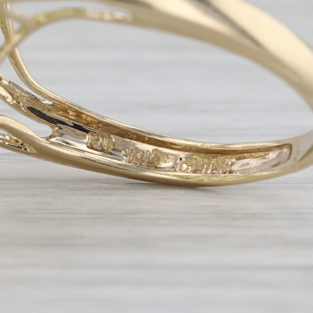 7.03ctw Peridot Diamond Cluster Cocktail Ring 14k Yellow Gold Size 7
