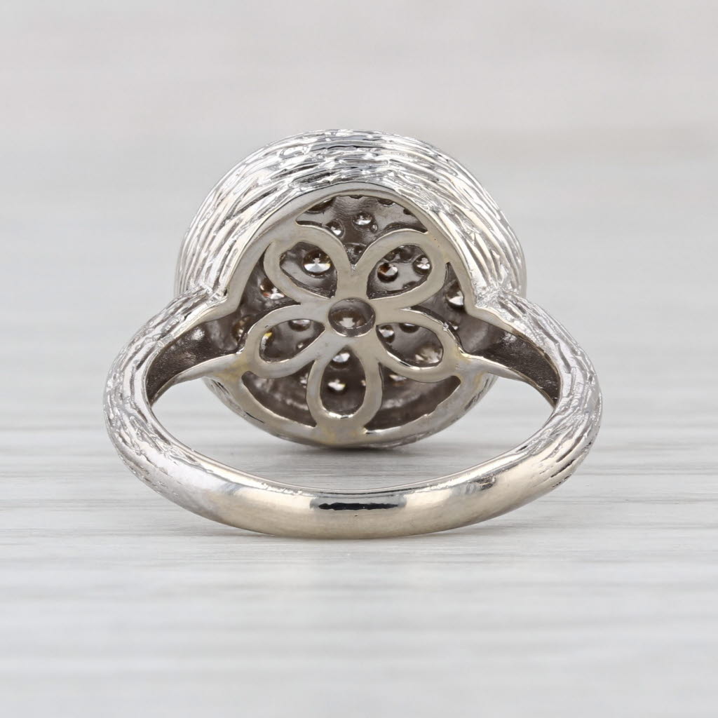 0.51ctw Champagne Diamond Cluster Ring 14k White Gold Size 6.25