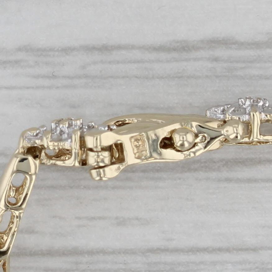 Gray 0.40ctw Diamond Infinity Link 10k Yellow Gold 7" Bracelet