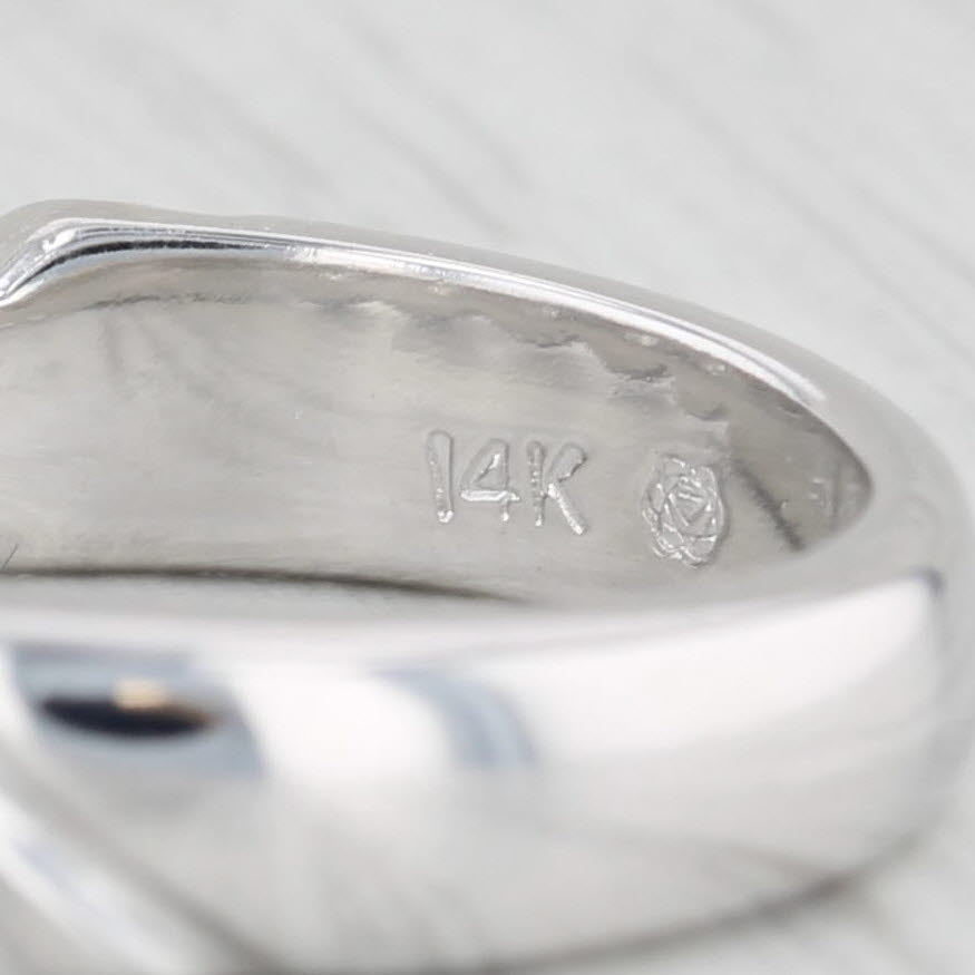 Light Gray 0.90ctw Diamond Wedding Anniversary Ring 14k White Gold Size 7 Stackable