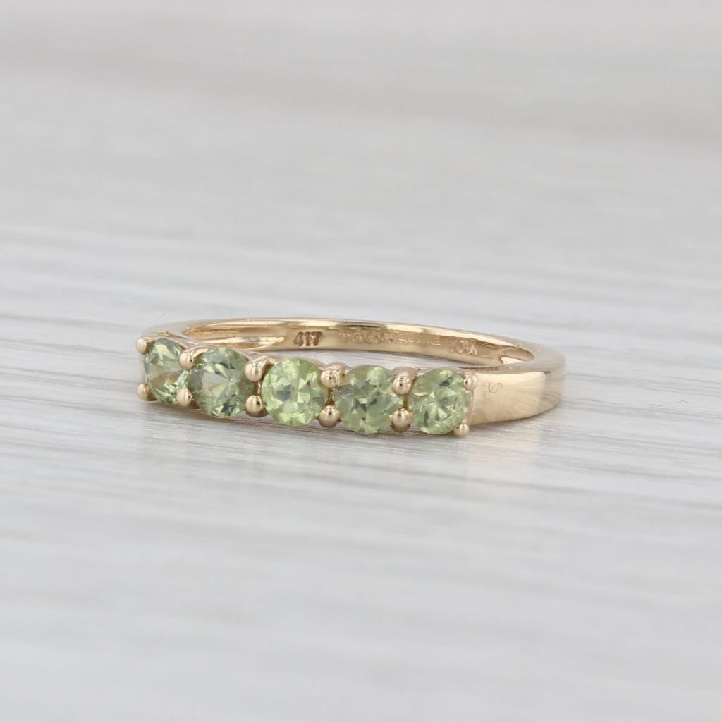 0.63ctw Demantoid Green Garnet Ring 10k Yellow Gold Size 5.25 Stackable COA