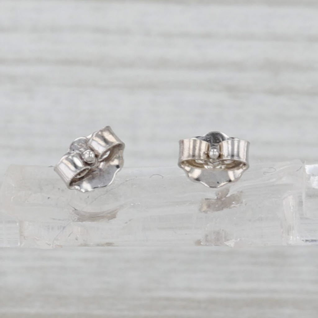 0.15ctw Diamond Stud Earrings 14k White Gold Round Solitaire Studs