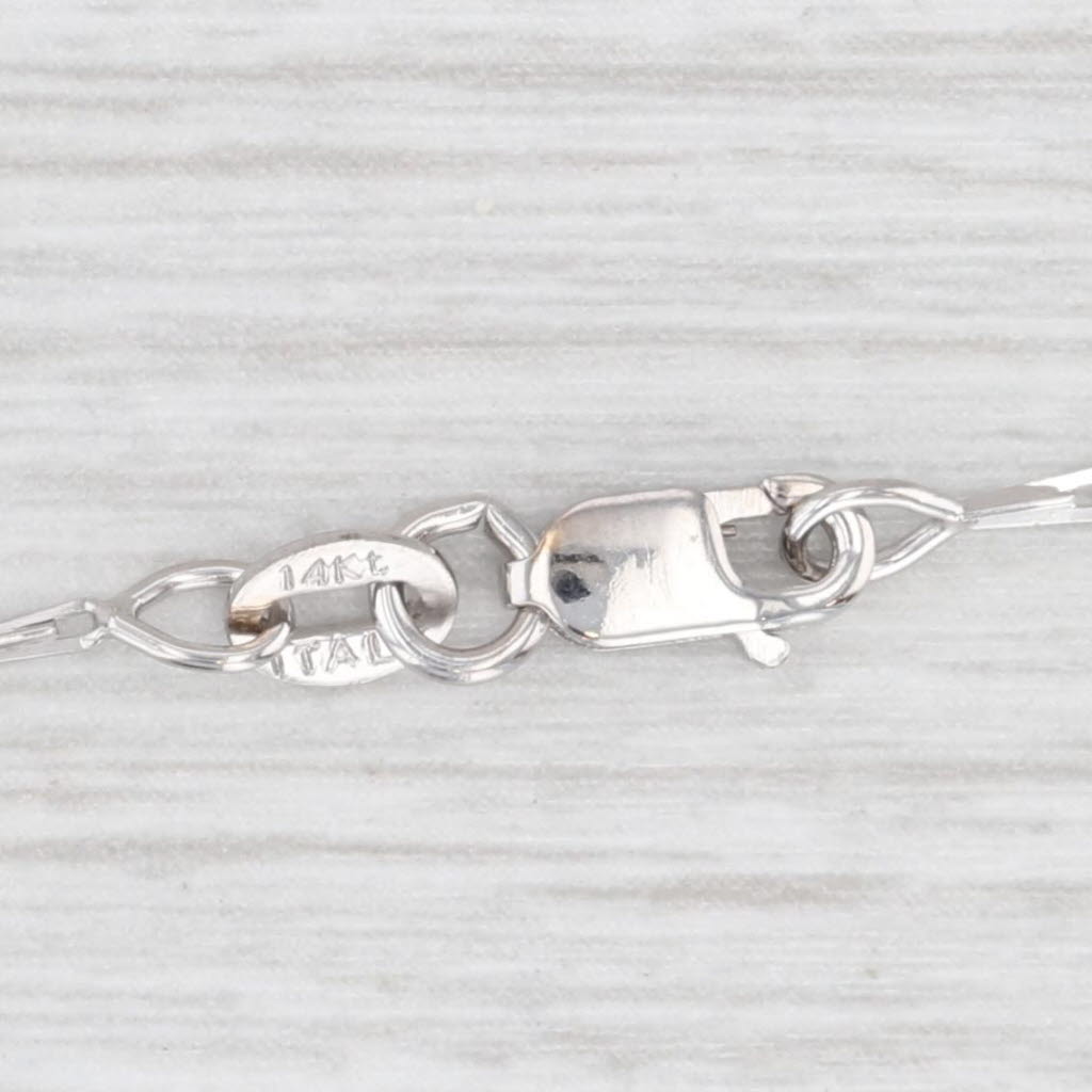 Light Gray 18" 1mm Bar Link Chain Necklace 14k White Gold