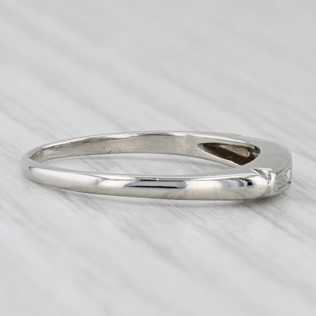 Light Gray 0.12ctw Diamond Wedding Band Platinum Size 5.75 Stackable Ring