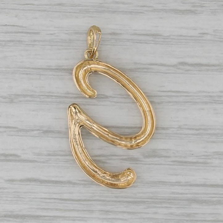 Cursive Letter G Pendant 18k Yellow Gold Initial Charm