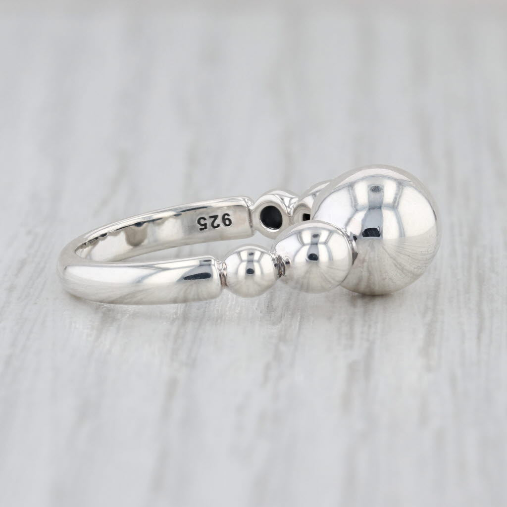 New Lagos Caviar Bubbly Graduated Bead Ring Sterling Silver Size 7