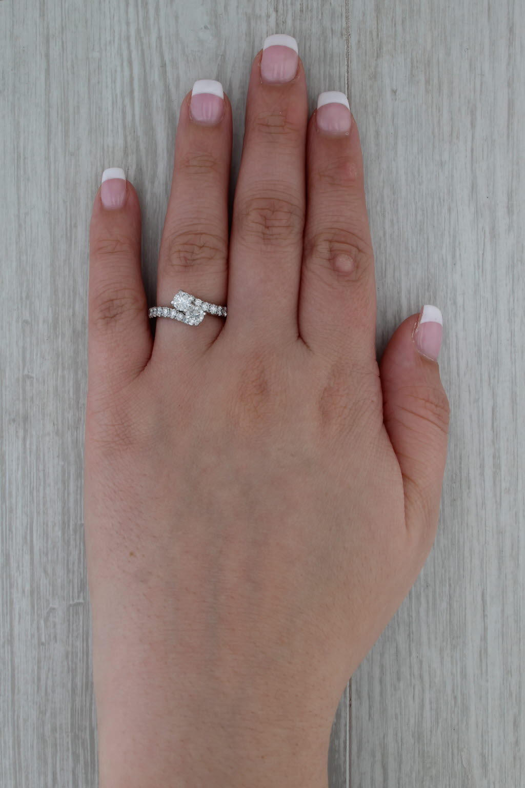 Ever Us 1.73ctw Diamond Bypass Ring 14k White Gold Size 7 Engagement Anniversary