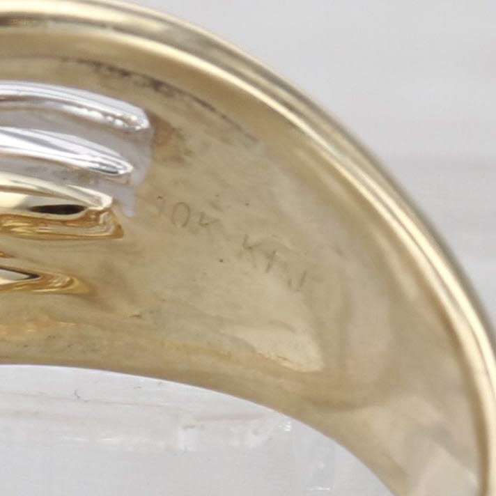 0.90ctw Diamond Multiband Ring 10k White Yellow Gold Size 7 Cocktail