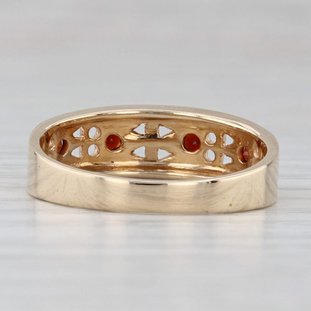 Gray 0.25ctw Garnet Ring 14k Yellow Gold Size 8 Stackable Openwork Band
