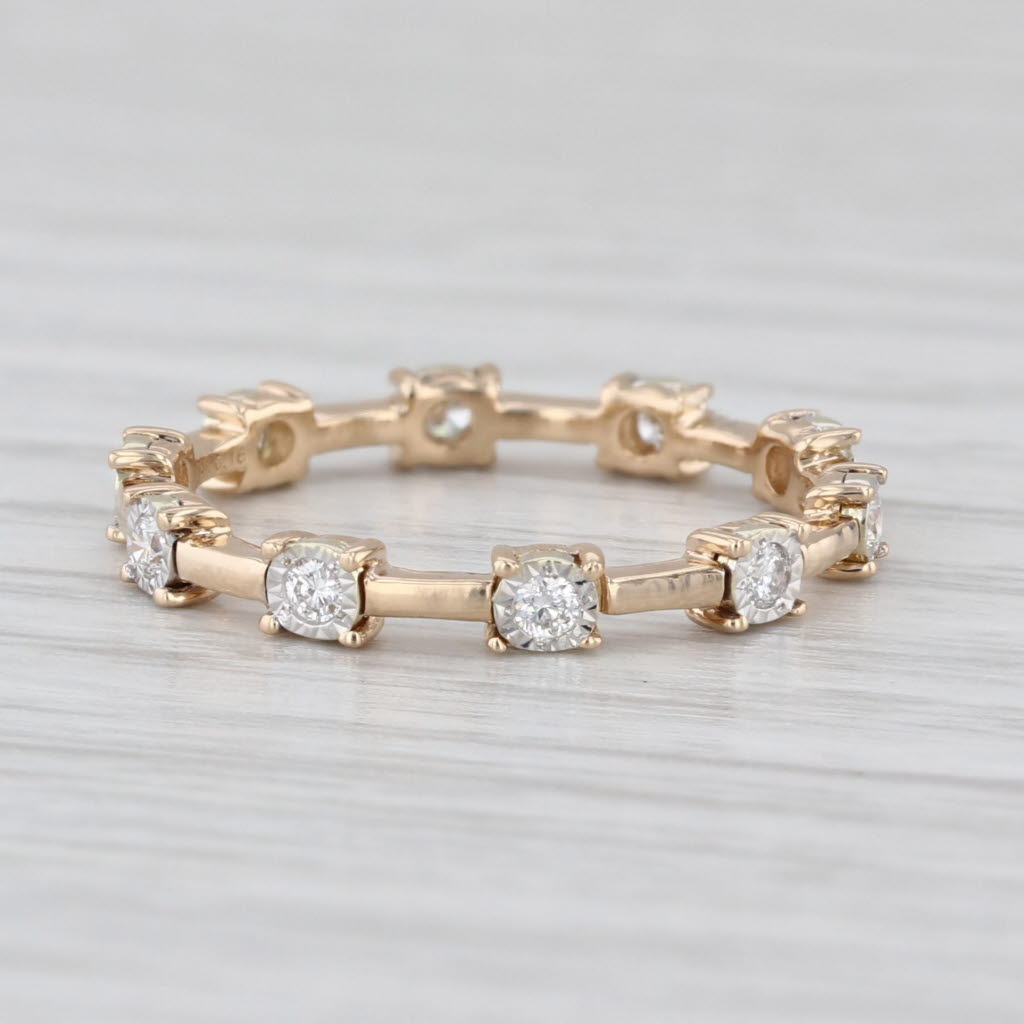 0.16ctw Diamond Eternity Band 14k Yellow Gold Stackable Ring Wedding Anniversary
