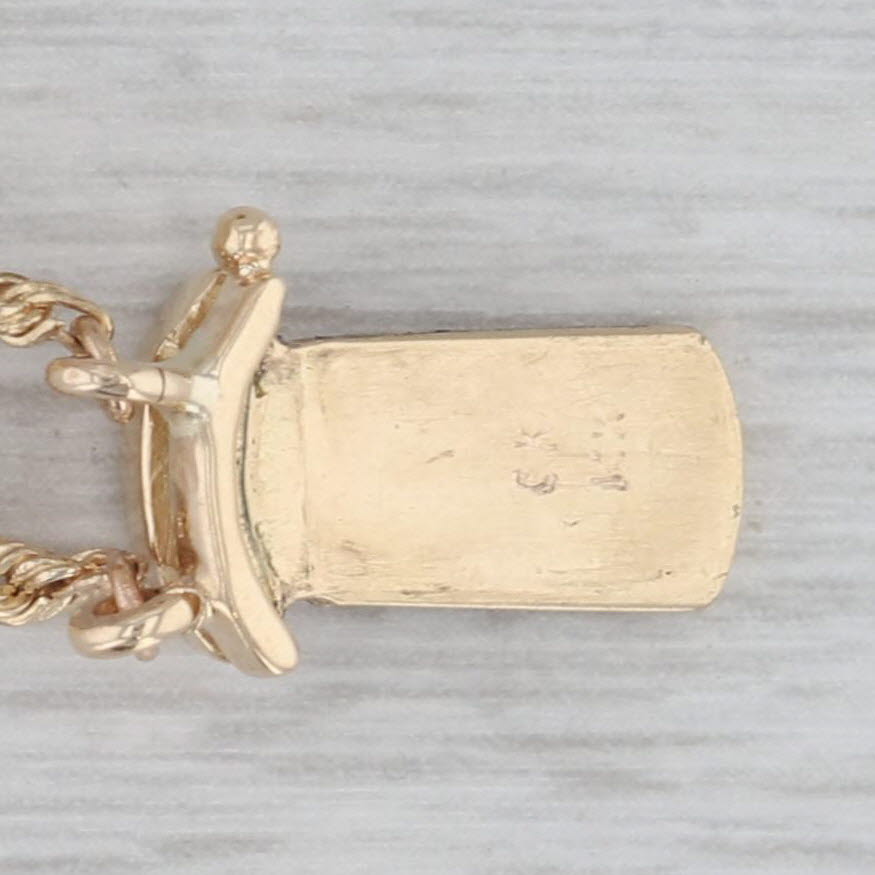 Gray Vintage Goldman Kolber Slide Charm Bracelet 14k Yellow Gold Floral Clasp 7.25"