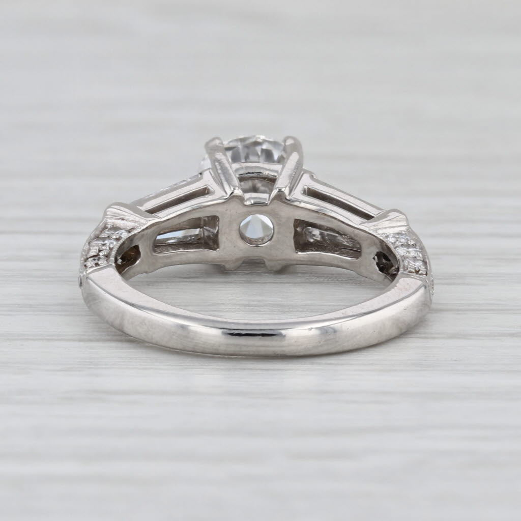 IGI 3.07ctw Round Lab Grown Diamond Engagement Ring Platinum Size 6