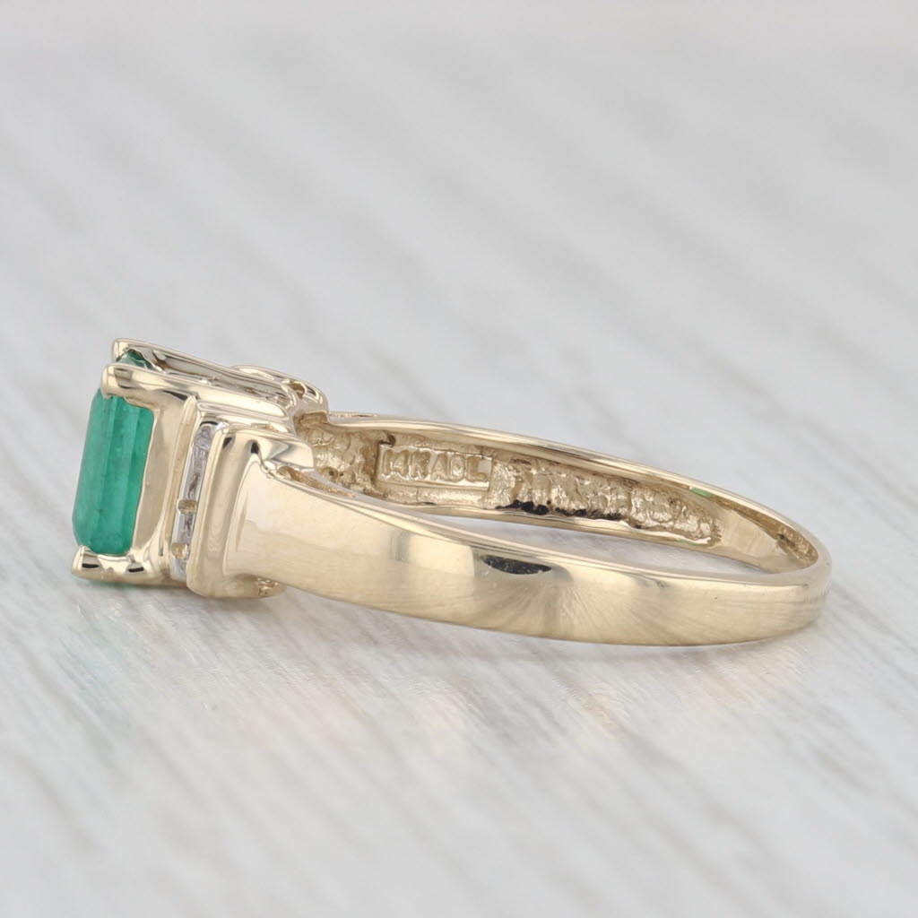 Light Gray 0.68ctw Emerald Diamond Ring 14k Yellow Gold Size 5.75