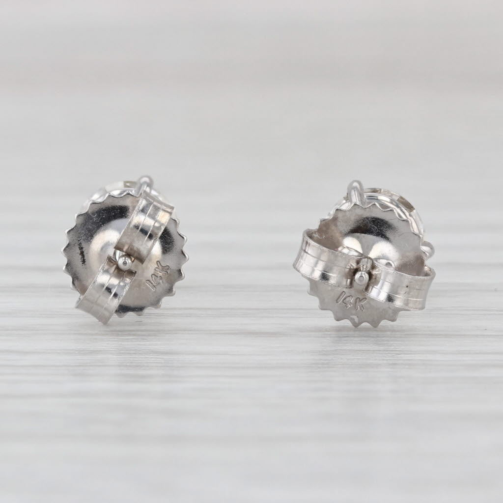 1.39ctw Diamond Solitaire Stud Earrings 14k White Gold Round Brilliant Studs