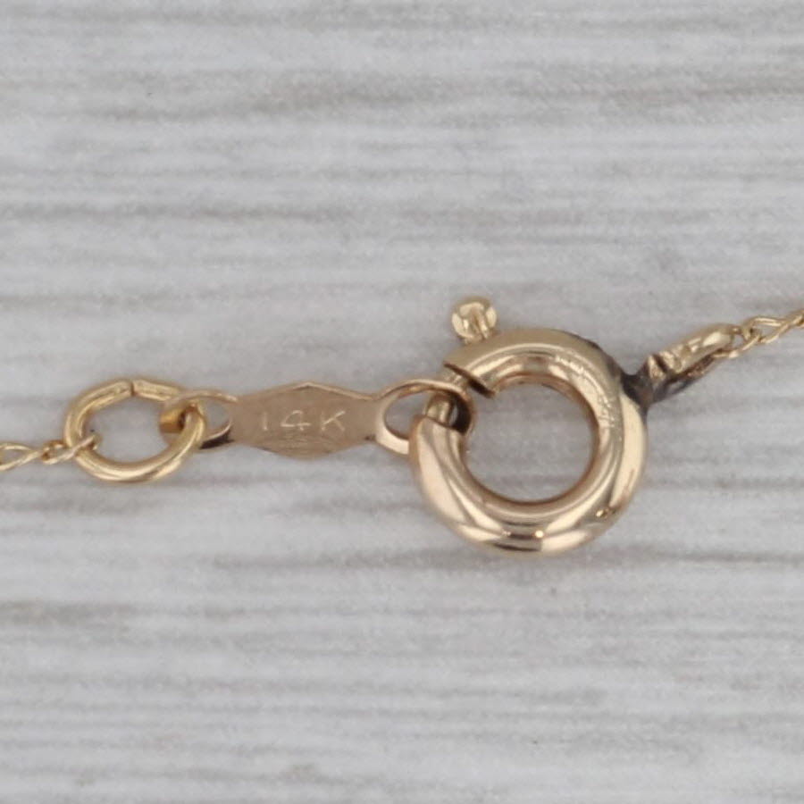 Gray Letter Initial "N" Pendant Necklace 14k Yellow Gold 15.5" Curb Chain