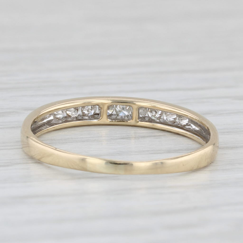 Light Gray 0.13ctw Diamond Wedding Band 14k Yellow Gold Size 8.25 Stackable Ring