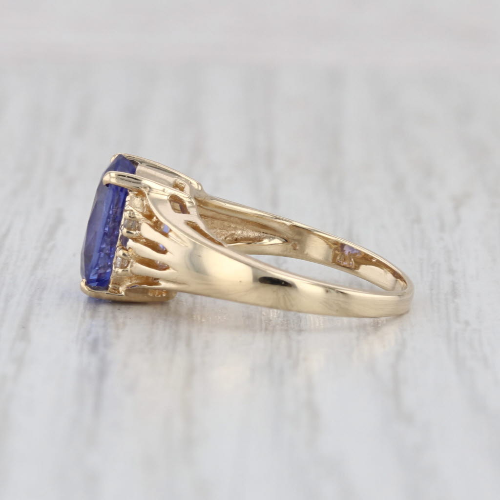 3.32ctw Oval Tanzanite Diamond Ring 14k Yellow Gold Size 5.25