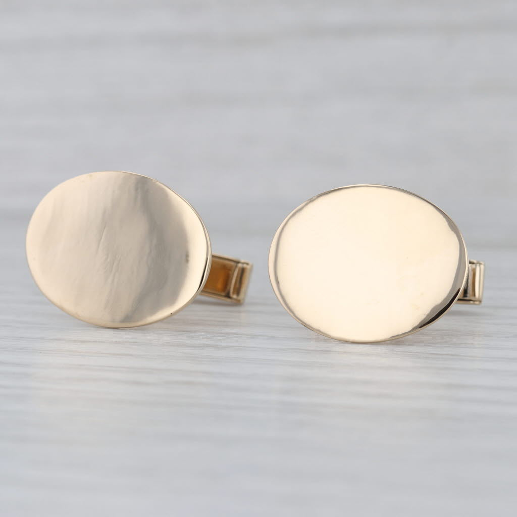 Engravable Tiffany & Co Cufflinks 14k Yellow Gold Folding Backs