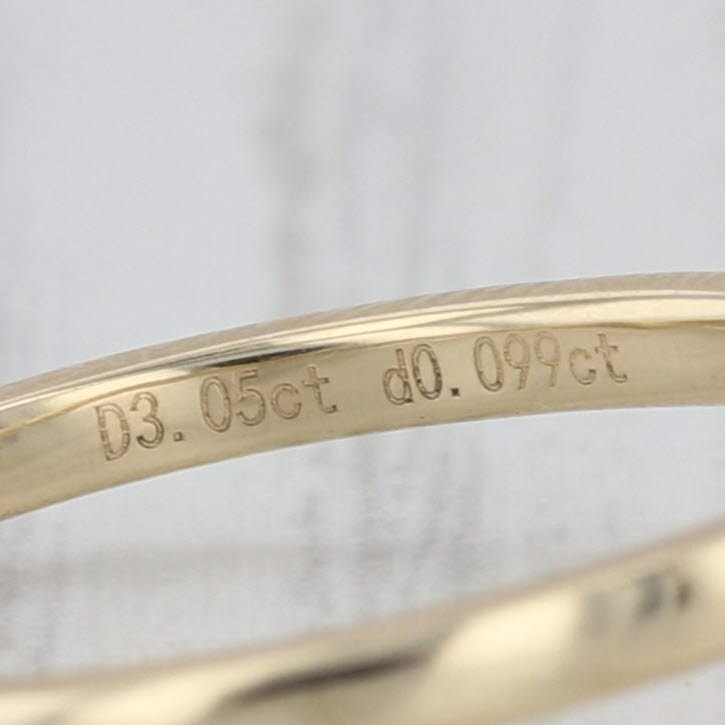 New IGI 3.15ctw Emerald Cut Lab Grown Diamond Engagement Ring 14k Yellow Gold