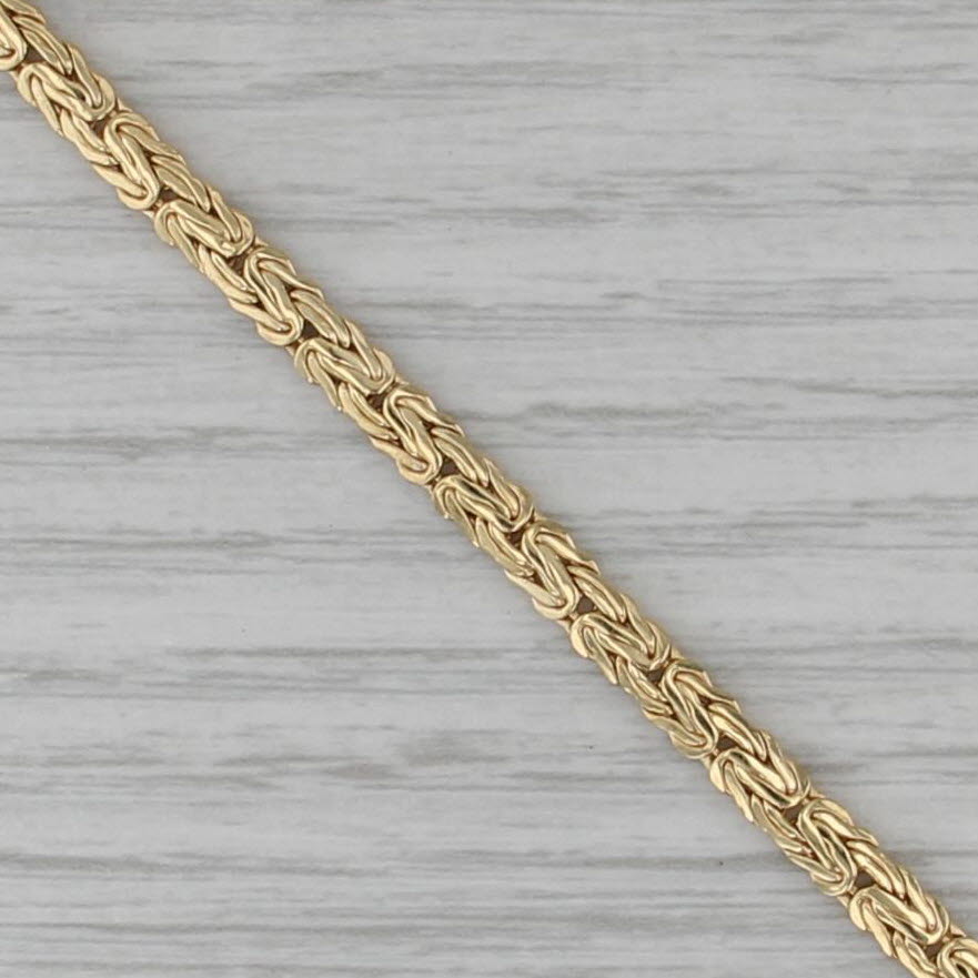 7" 4mm Byzantine Bracelet 14k Yellow Gold Italian