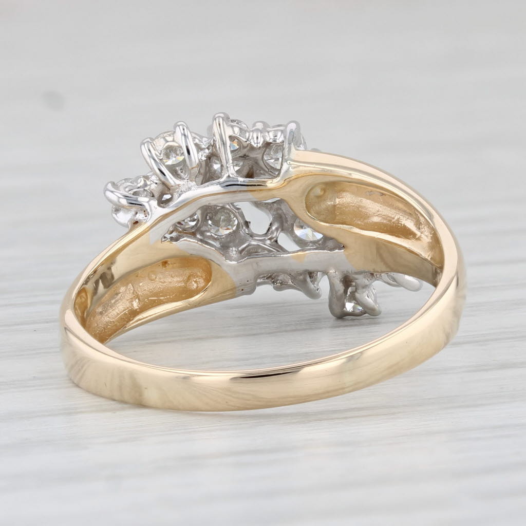 Light Gray 0.70ctw Diamond Cluster Ring 14k Yellow Gold Size 8.75