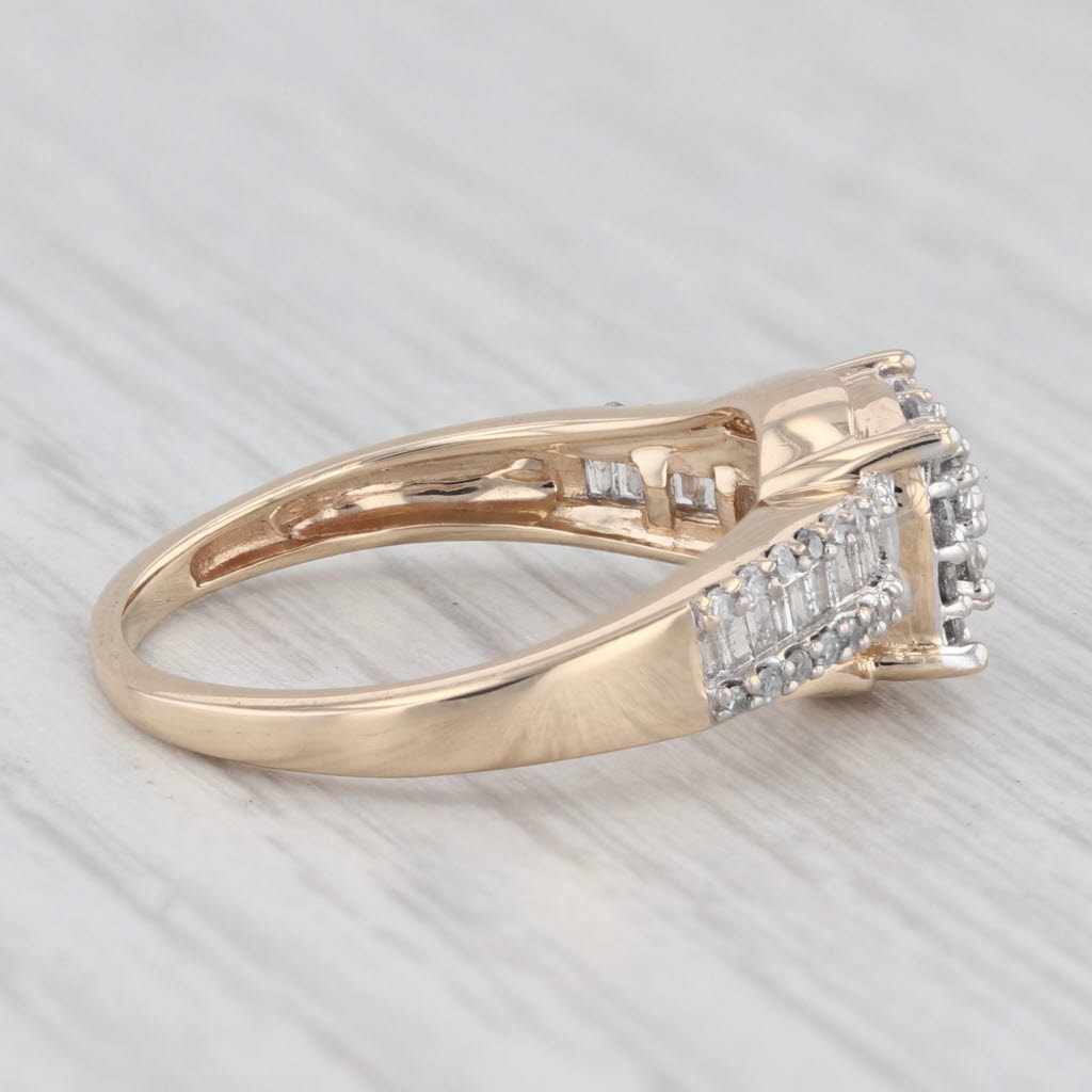 Light Gray 0.40ctw Diamond Cluster Engagement Ring 10k Yellow Gold Size 6.5