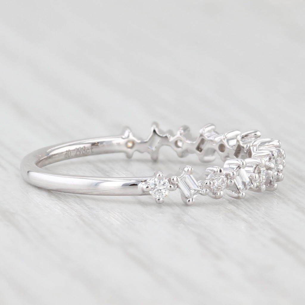 Light Gray New 0.30tw Diamond Wedding Band 14k White Gold Stackable Anniversary Ring 6.5