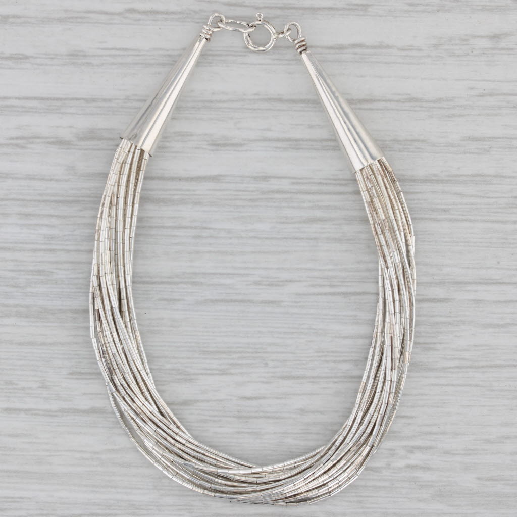 Gray 6.75" Liquid Silver Bracelet Sterling Native American Vintage