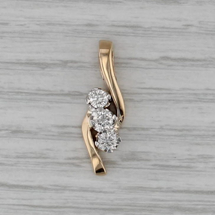 0.50ctw Diamond 3-Stone Journey Pendant 14k Yellow Gold