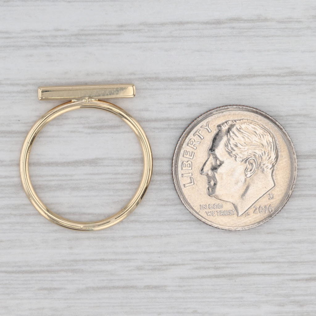 Diamond Accented Bar Ring 14k Yellow Gold Stackable Size 5.25